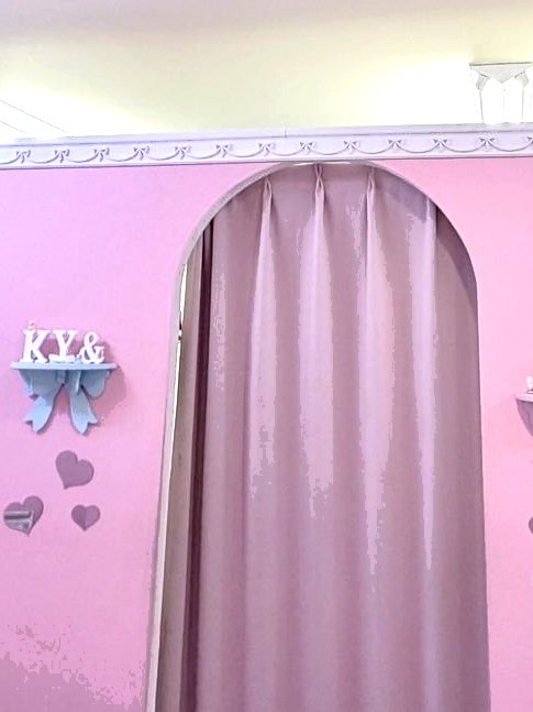 MilkyMaron 店内のハート装飾